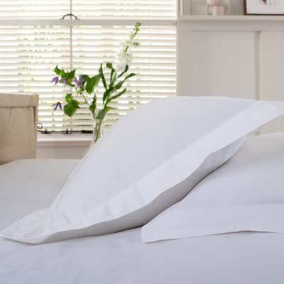 800TC Oxford Pillowcase, White