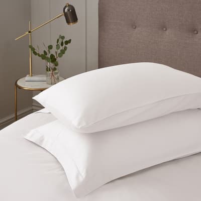 Luxury 600TC Pair of Housewife Pillowcases, White