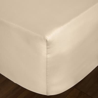 Luxury 600TC King Fitted Sheet, Cream