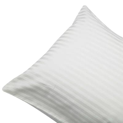 540Tc Satin Stripe Pair Of Housewife Pillowcases, Ivory