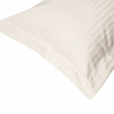 540Tc Satin Stripe Oxford Pillowcase, Ivory