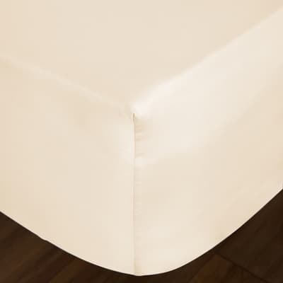 400TC Single Fitted Sheet, Cream