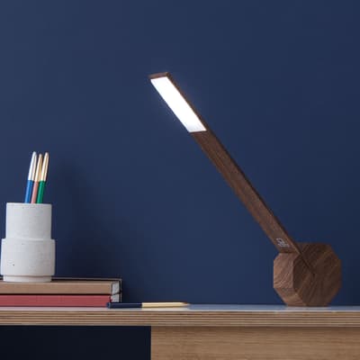 Walnut Octagon One Desk Lamp