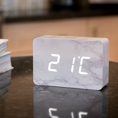 Marble Brick Click Clock, with White LED