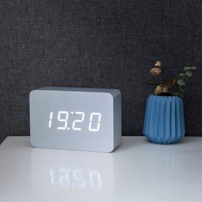 Aluminium Brick Click Clock with White LED