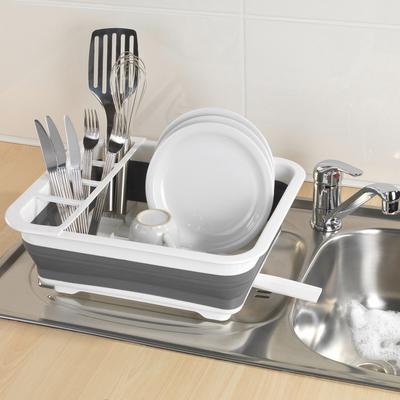 Gaia Foldable White/Grey Dish Rack