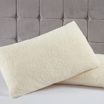 Teddy Bear Pair of Pillows, Cream