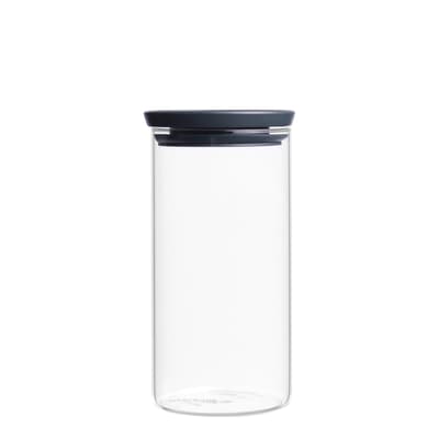 Dark Grey Stackable Glass Jar, 1.1L
