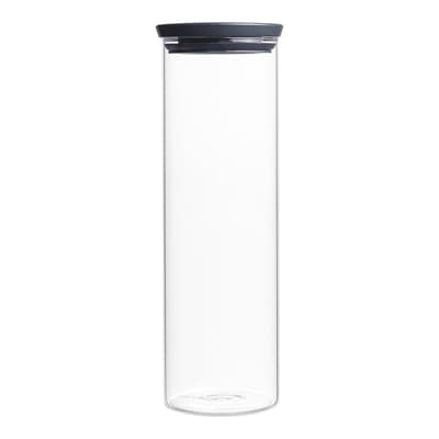 Dark Grey Stackable Glass Jar, 1.9L