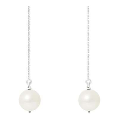 Natural White Silver Freshwater Pearl Earrings