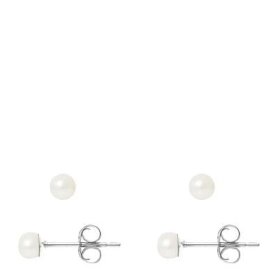 Natural White Silver Freshwater Peal Earrings