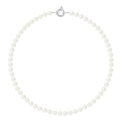 Natural White Silver Freshwater Pearl Necklace