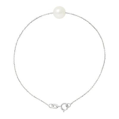 Natural White/White Gold Freshwater Pearl Bracelet