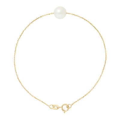 Natural White Yellow Gold Freshwater Pearl Bracelet