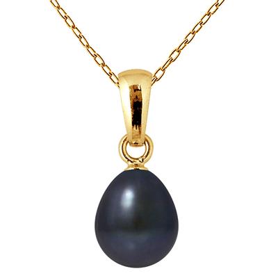 Black Tahiti Yellow Gold Freshwater Pearl Pendant