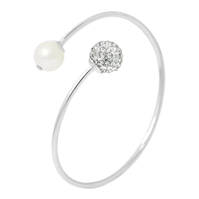 Natural White Silver Freshwater Pearl Bracelet