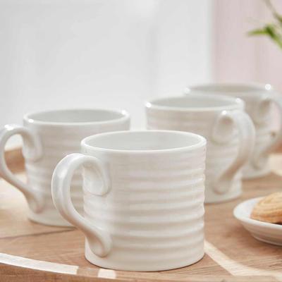 Set of 4 Short Mugs, 230ml
