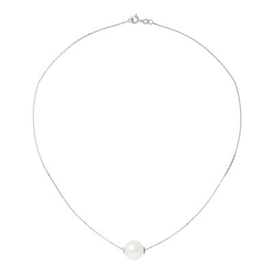 Natural White Silver Freshwater Pearl Necklace