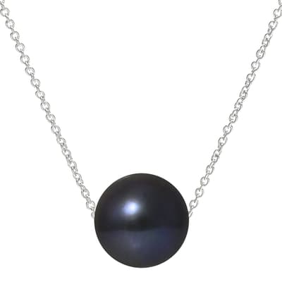 Silver /Black Tahitian Style Freshwater Pearl Necklace 9-10mm