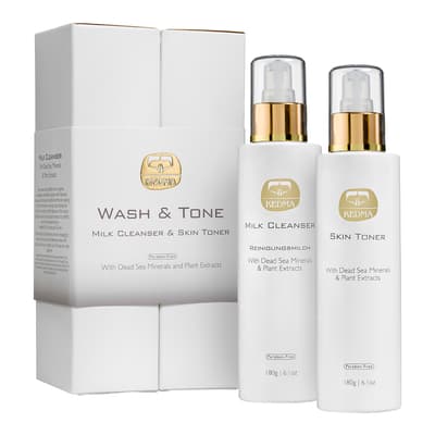 Wash & Tone Milk Cleanser & Skin Toner Set - 2x180g