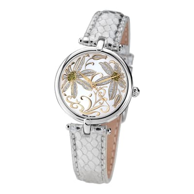 Women's Silver Damenuhr Fleurs Volantes Watch