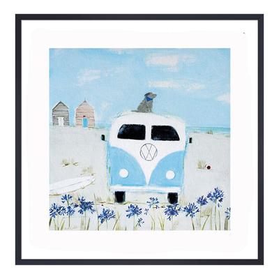 Blue Camper 28x28cm Framed Print