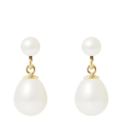 White Double Pearl Earrings