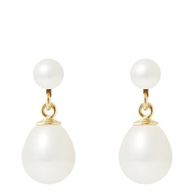 White Double Pearl Earrings