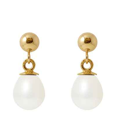 White/Gold Pearl Earrings
