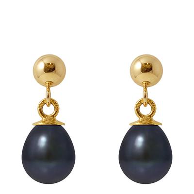 Black/Gold Pearl Earrings