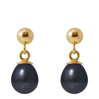 Black/Gold Pearl Earrings