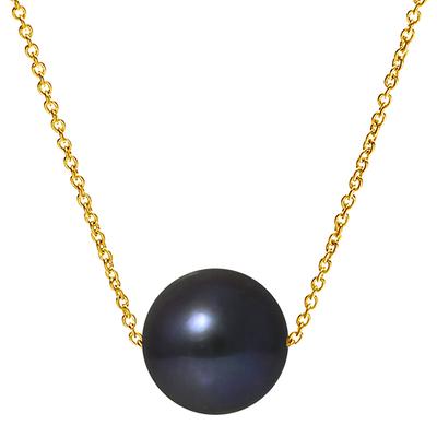 Black/Gold Single Pearl Necklace