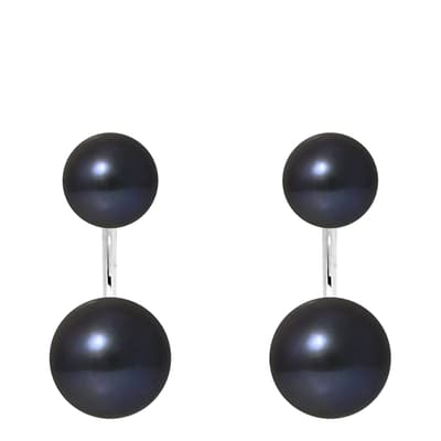 Black Double Pearl Earrings