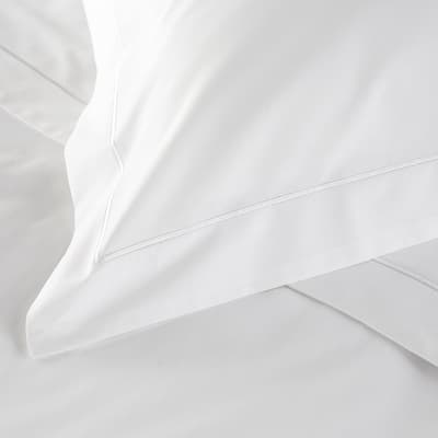 800TC Single Row Cord Pair of Housewife Pillowcases, White