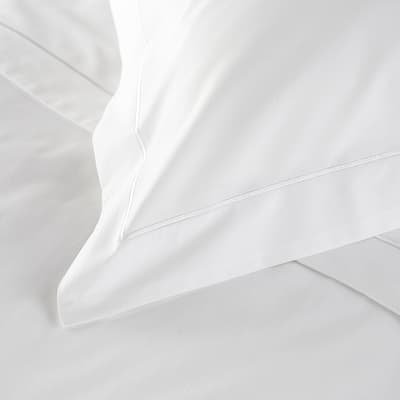 800TC Single Row Cord Pair of Oxford Pillowcases, White/White