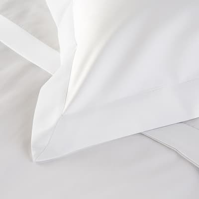 800TC Wide Border Pair of Oxford Pillowcases, White/White