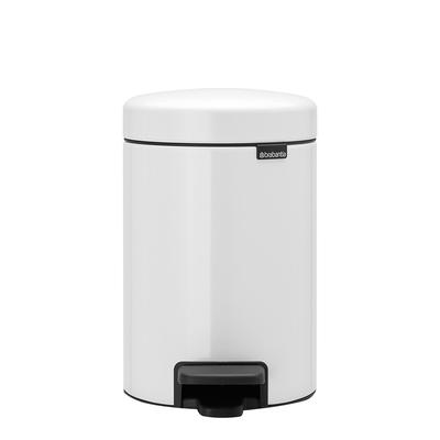 NewIcon 3L Pedal Bin, White