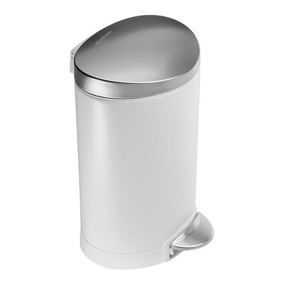 6 L Smi Round Pedal Bin White