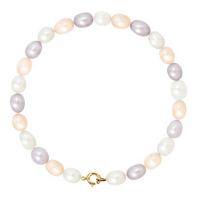 Multi/Yellow Gold  Freshwater Pearl Grain Rice Bracelet