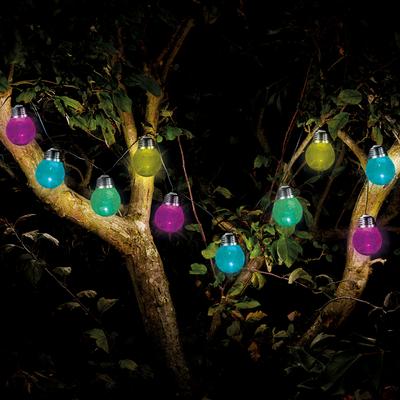 Set Of 10 Crackle Globe Solar Lights 