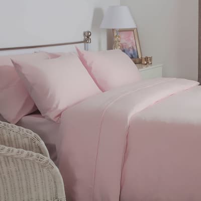 Brushed Cotton Double Duvet Cover, Pink