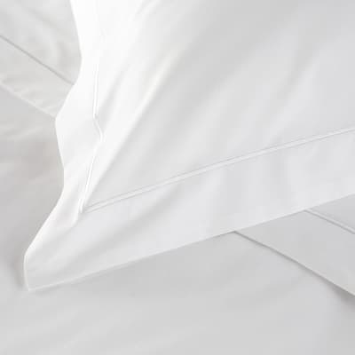 800TC Single Row Cord Large Square Pillowcase, White/White