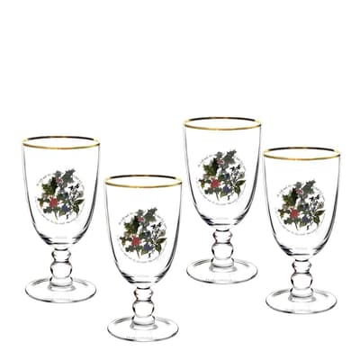Set of 4 The Holly The Ivy Goblets
