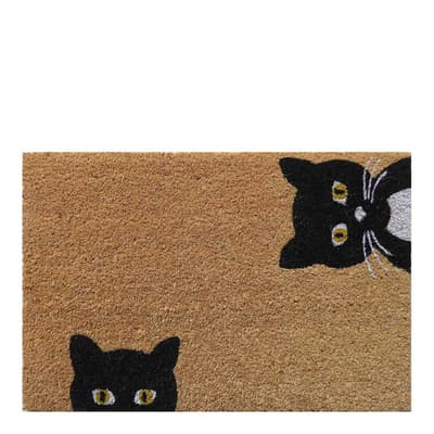 Peeping Cats Coir Doormat