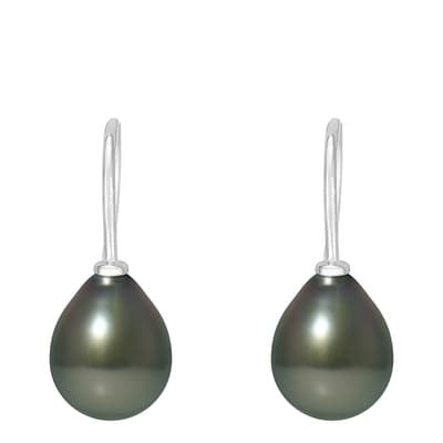 Silver and Black Pearl Earring