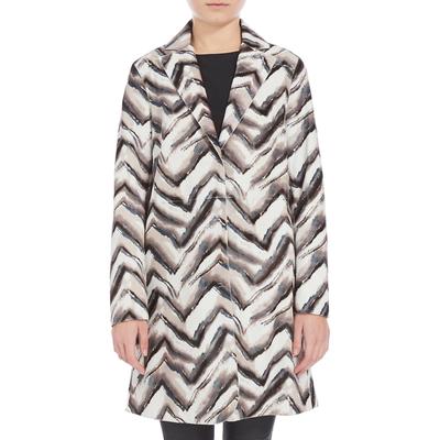 Grey Printed Leather Coat