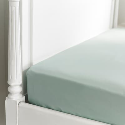 800TC Single Fitted Sheet, Duck Egg