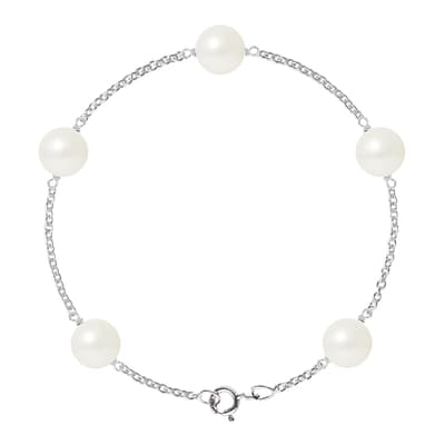 Natural White Five Pearl Prestige Bracelet 8-9mm