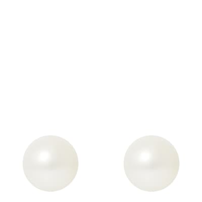 Natural White/Gold Pearl Earrings 6-7mm