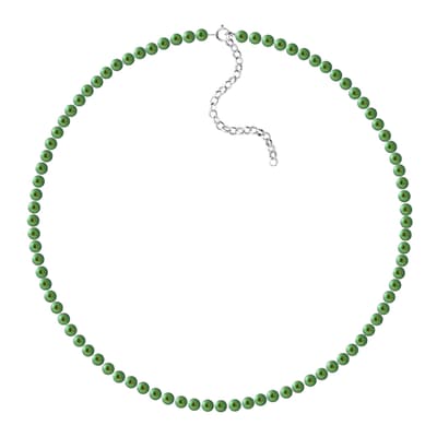 Malachite Green Row Of Pearls Necklace 4-5mm